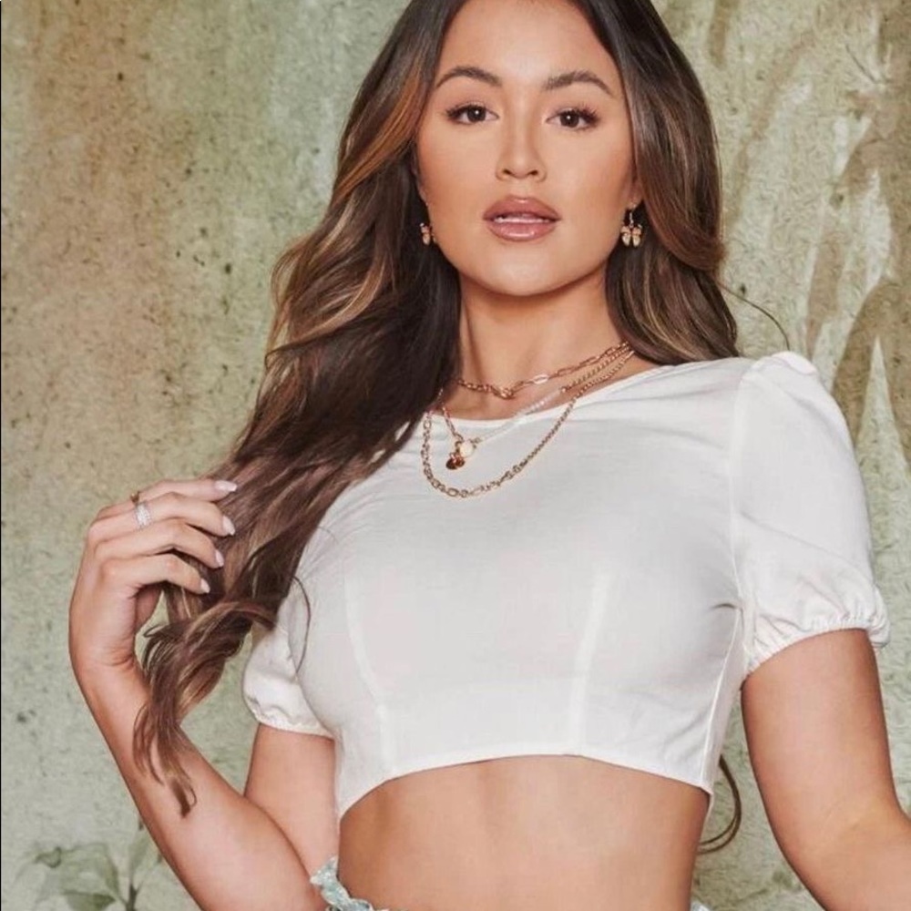 Open back white blouse